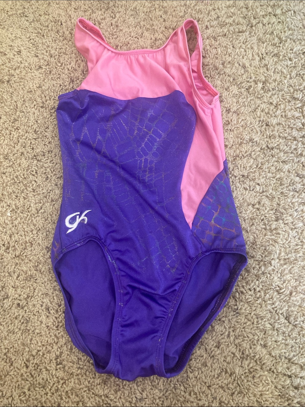 GK Girls Pink and Purple Gymnastics Leotard